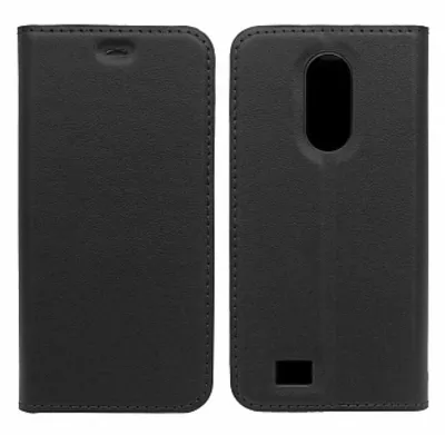 Book Cover Ledertasche für Smart 4 schwarz Handyhülle