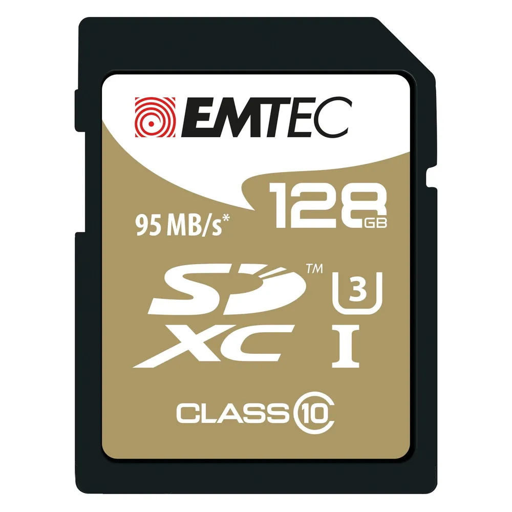 SD-Karte Emtec ECMSD128GXC10SP 128 GB Klasse 10 95 MB/s Schwarz
