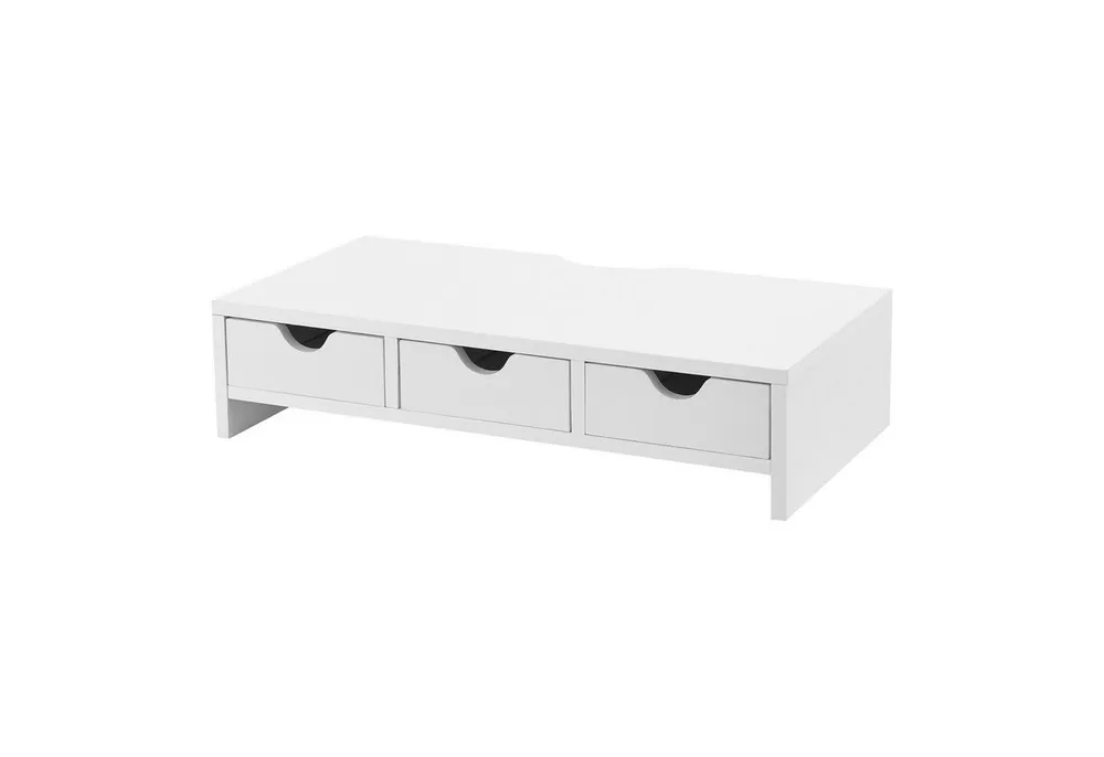 en.casa Monitorständer, (»Ruovesi« Bildschirmerhöhung 12x51x25cm Weiß)