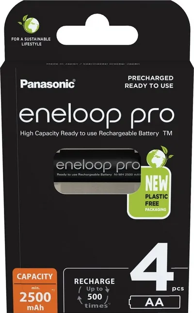 eneloop Akku Ladegerät Charger LED eneloop pro BQ CC55 4x AA 2500mAh für 4 Batterie-Ladegerät