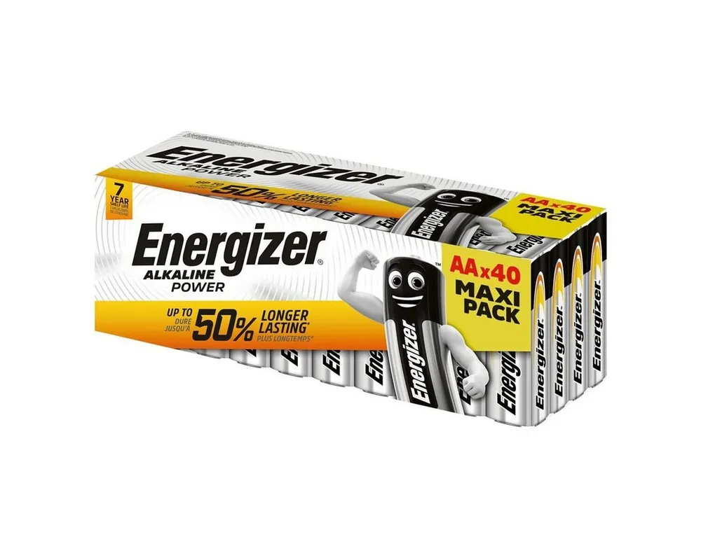 Energizer 40 Stück Alkaline Power Mignon / AA Batterie, LR06 (1.5 V, 40 St)