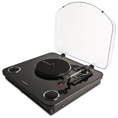 Energy Sistem BlackSpin Bluetooth-Plattenspieler mit 10-W-Lautsprechern, Schwarz
