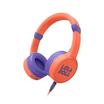 Auriculares Energy Sistem Lol&Roll Pop con cable Jack, Micrófono, Music Share, naranja