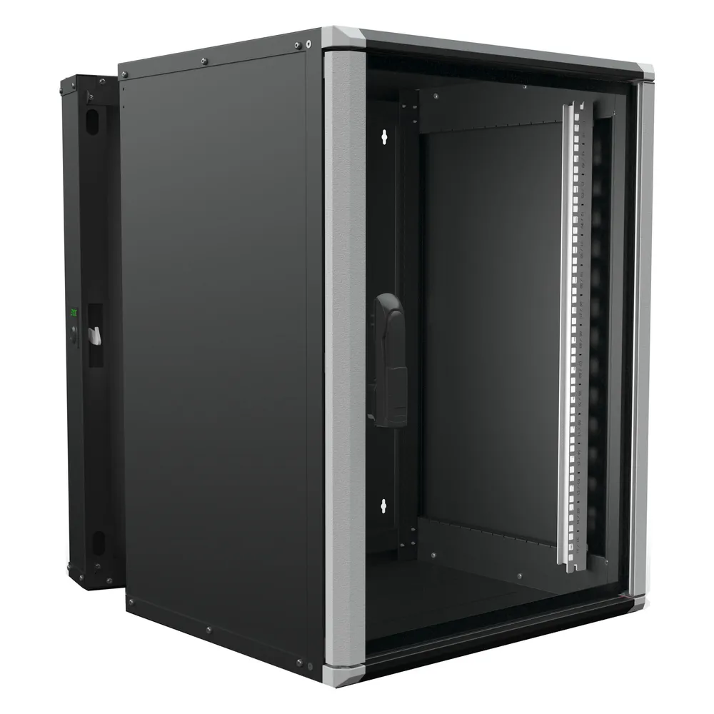 Enoc Wandschrank 15HE 3tlg. sw 19"600x600x801mm Wr2 15-66-S