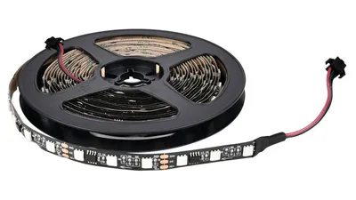 ENOVALITE 5-m-LED-Streifen WS2812B-kompatibel, 10 W, 5 V DC, RGB, 2 W/m, 60 LED/m, IP20