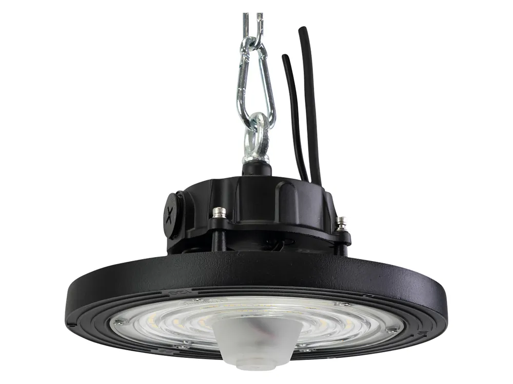 ENOVALITE LED-HighBay-Leuchte, UFO, 60...100 W, 4000 K, EEK: C, 9600...16000 lm, dimmbar, IP65, schwarz