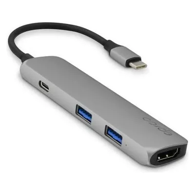 Laptop-Dockingstation Epico 9915111900012 USB-C 3.2 Gen1 60W HDMI SD Grau Schwarz