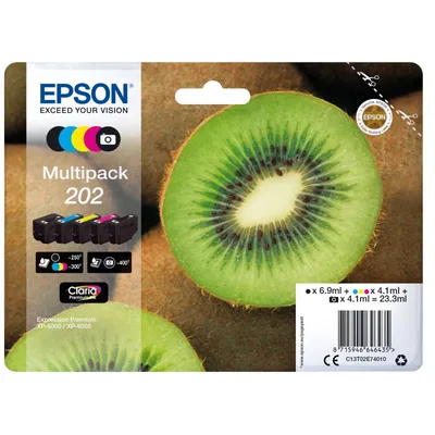 Epson Kiwi 202 Druckerpatrone 1 Stück(e) Original Standardertrag Schwarz, Foto schwarz, Cyan, Magenta, Gelb