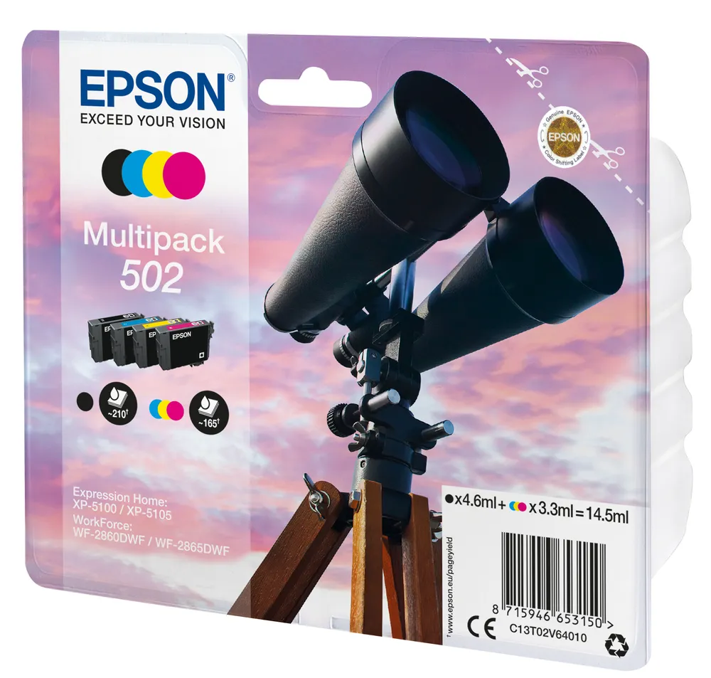 C13T02V64010 Fernglas CMYK MultiPack Druckerpatrone