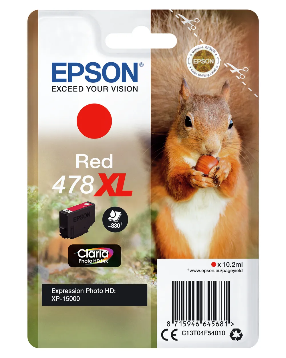 Tintenpatrone Epson 478XL Rot Claria Photo HD Hochleistung