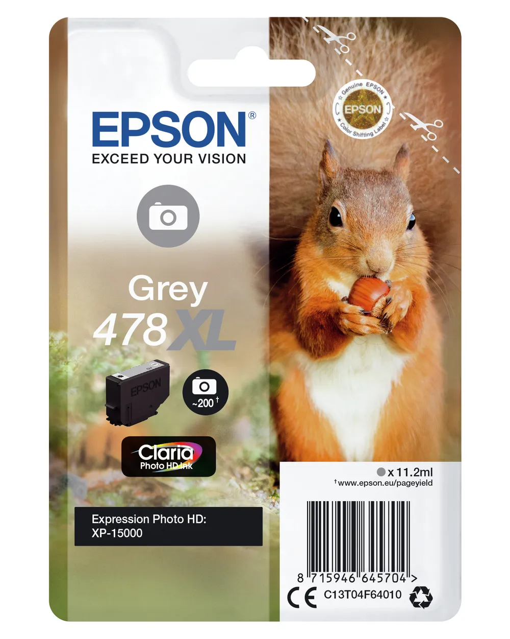 Epson Squirrel 478XL Druckerpatrone 1 Stück(e) Original Hohe (XL-) Ausbeute Grau
