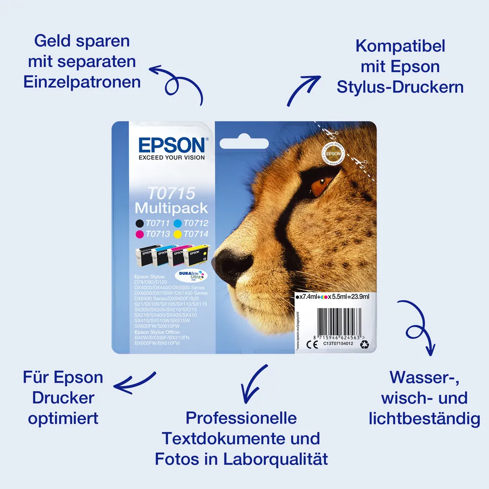 C13T07154012 Gepard 4 farben Druckerpatrone