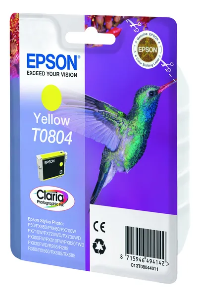 Epson Hummingbird T0804 Druckerpatrone 1 Stück(e) Original Gelb