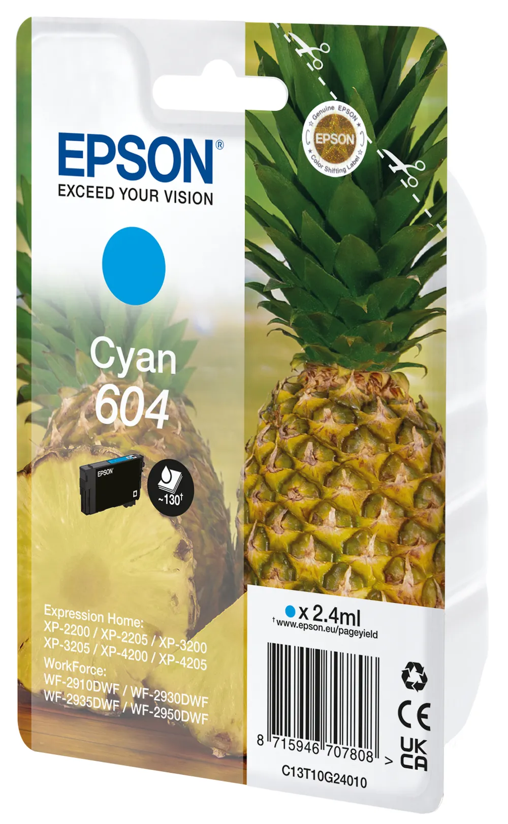 Epson 604 Cyan Tintenpatrone 2,4 ml Original