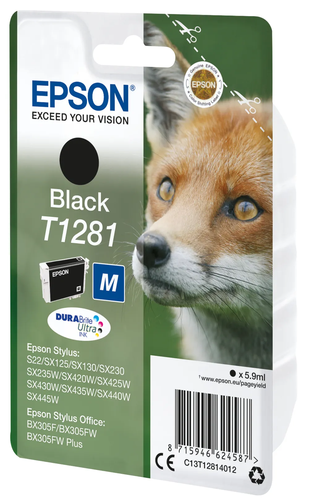 Epson T1281 Schwarze Tinte Originalkartusche