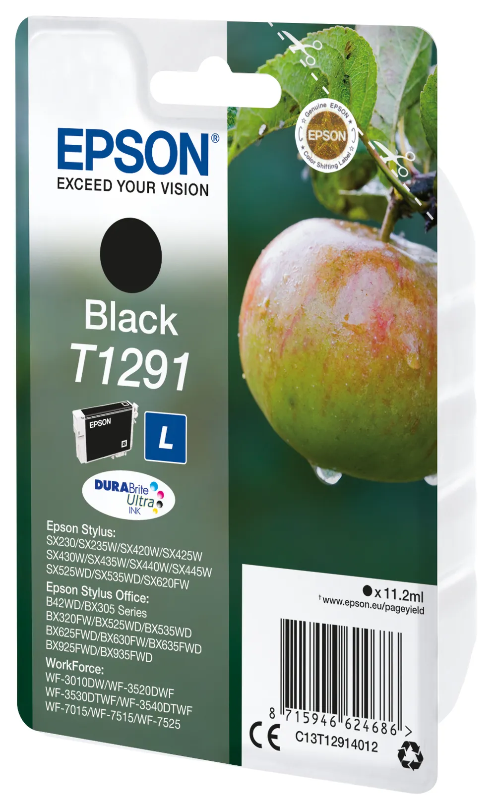 Epson Apple T1291 Druckerpatrone 1 Stück(e) Original Schwarz (C13T12914022)