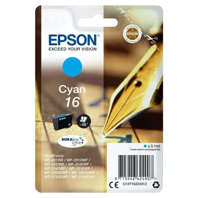 Epson C13T16224022 Cyan Tintenpatrone für WorkForce