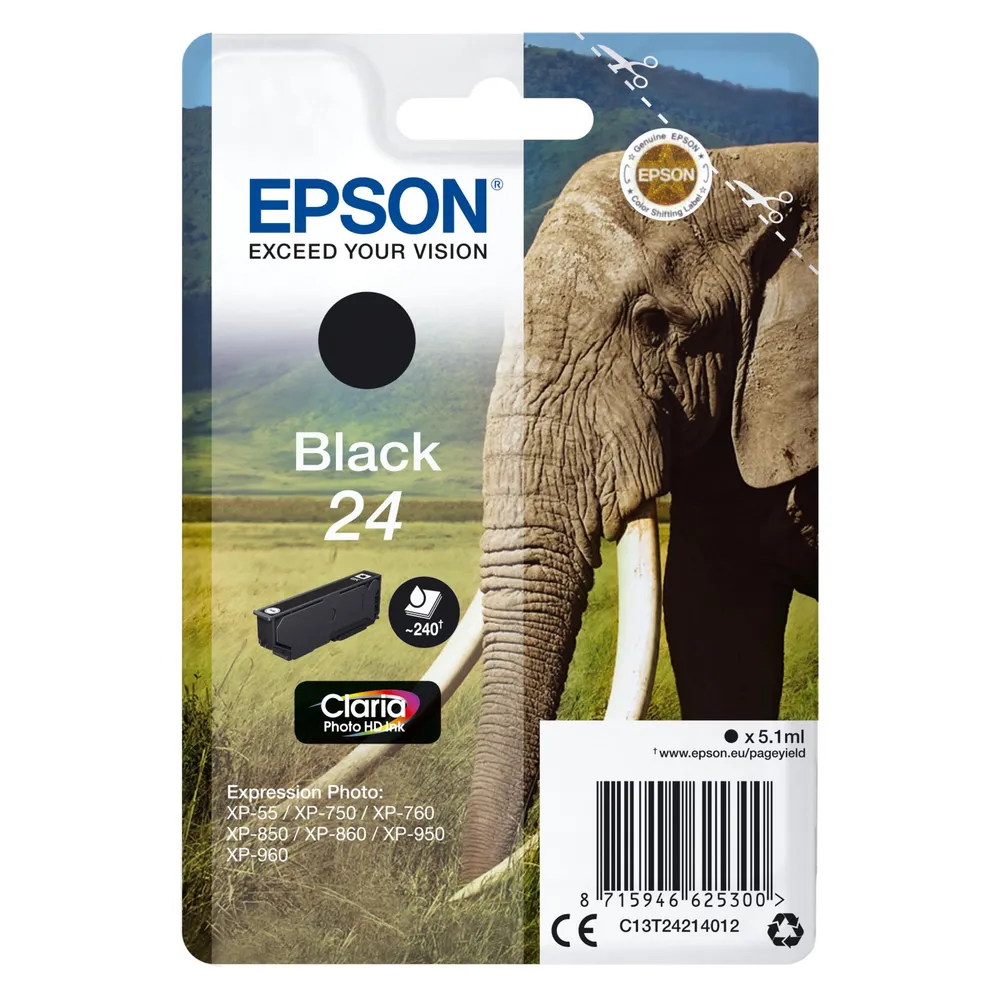 C13T24214012 Elefant schwarz Druckerpatrone