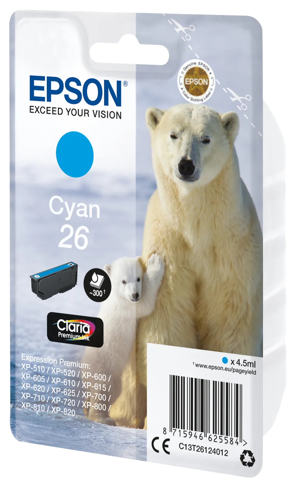 C13T26124012 Eisbär cyan Druckerpatrone