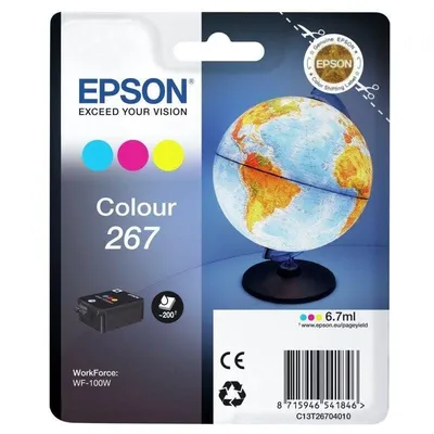 Tintenpatrone Epson 267 C/M/Y Original Pigmenttinte WorkForce WF-100W
