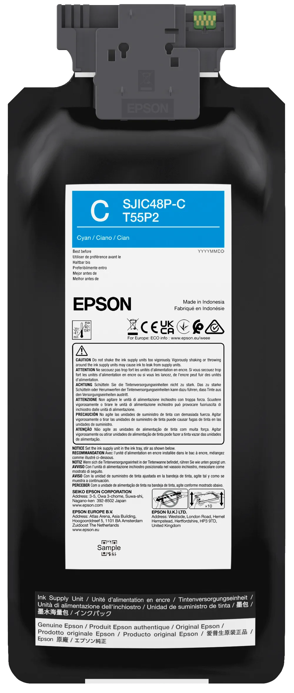 Tintenpatrone Epson SJIC48P-C Cyan 480 ml Einzelpackung