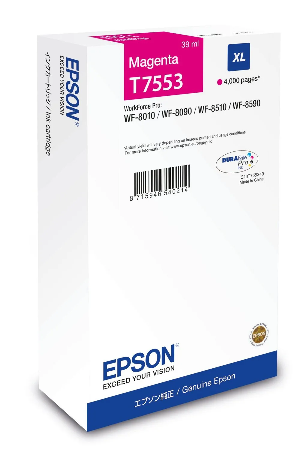 Tintenpatrone Epson C13T75534N Hochleistung Magenta 39 ml
