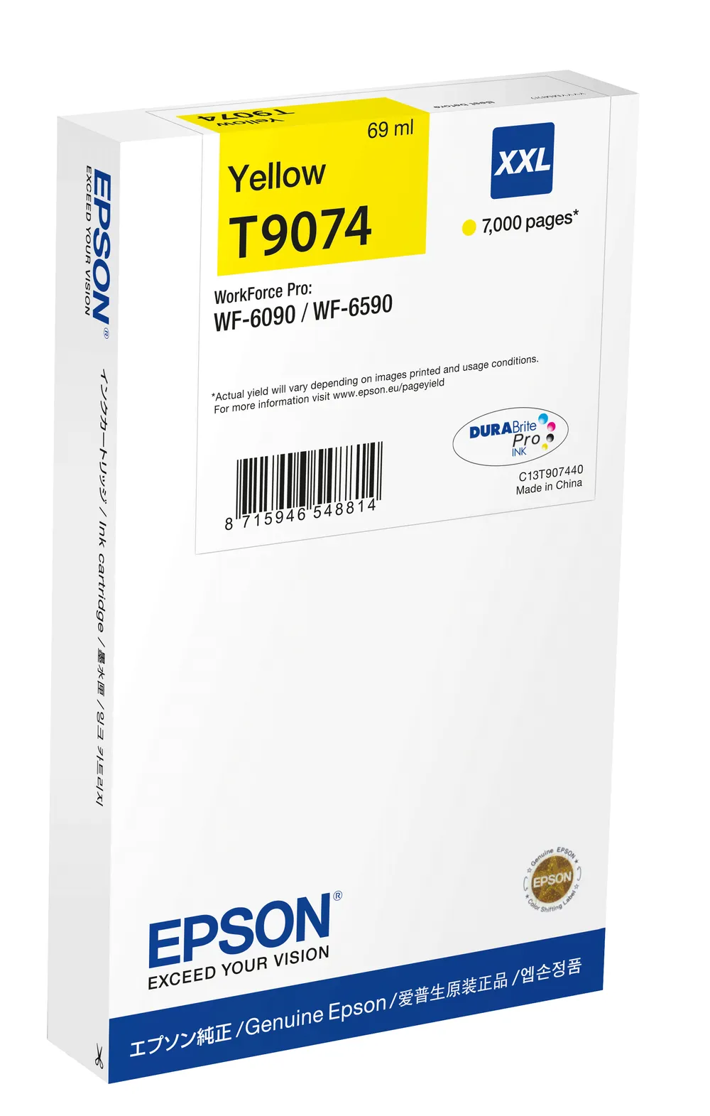 Epson T9084 Gelb Druckpatrone Extra Hohe Ausbeute 69ml für WorkForce Pro WF-6090/6590