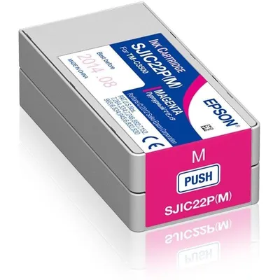 Tintenpatrone Epson SJIC22P(M) Magenta Original Pigment Kompatibel TM-C3500