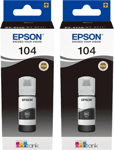 Epson 104 Tintenflaschen Schwarz Doppelpack