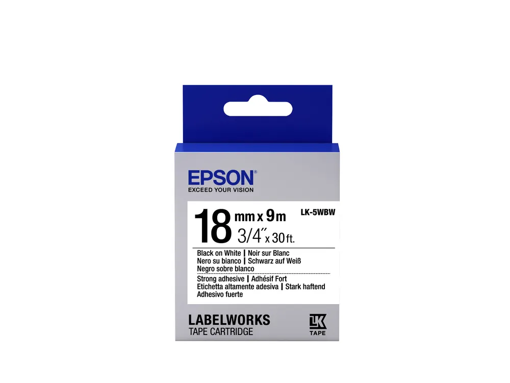 Klebeband Epson LK-5WBW 18 mm 9 m schwarz auf weiß