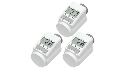 Eqiva 3er-Set Elektronischer Heizkörperthermostat Model L mit Boost-Funktion