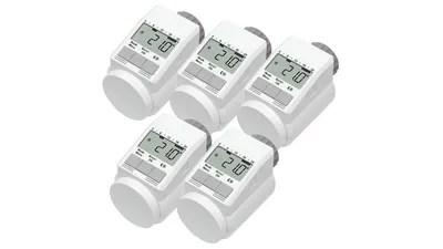 Eqiva 5er-Set Elektronischer Heizkörperthermostat Model L mit Boost-Funktion