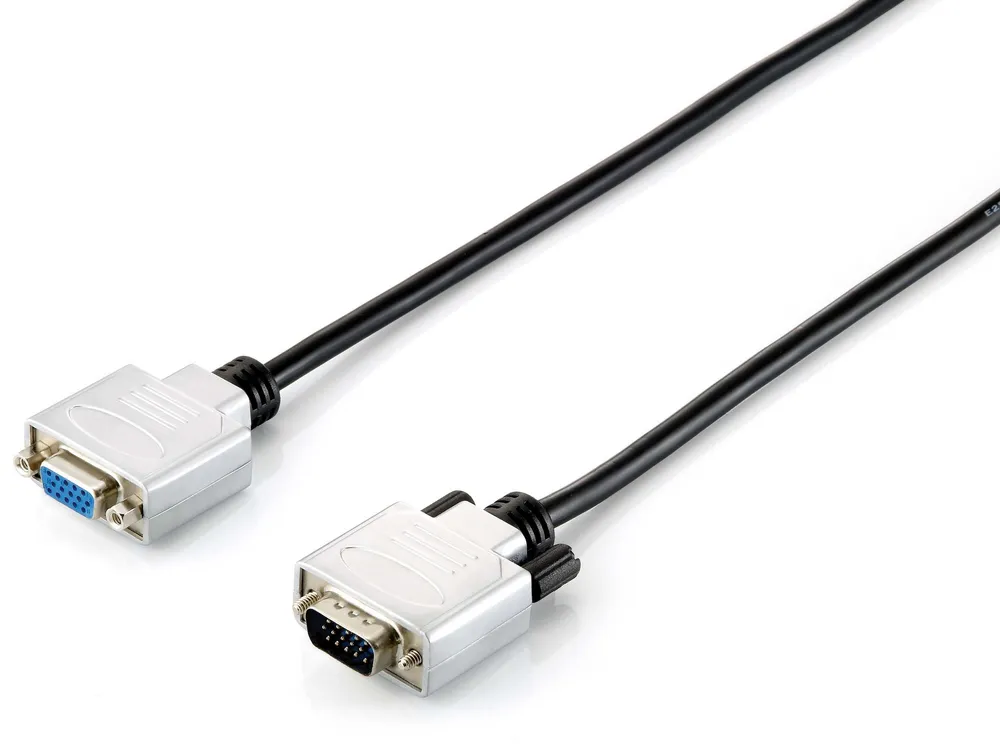 VGA-Kabel EQUIP 10 m Stecker Buchse Schwarz Silber
