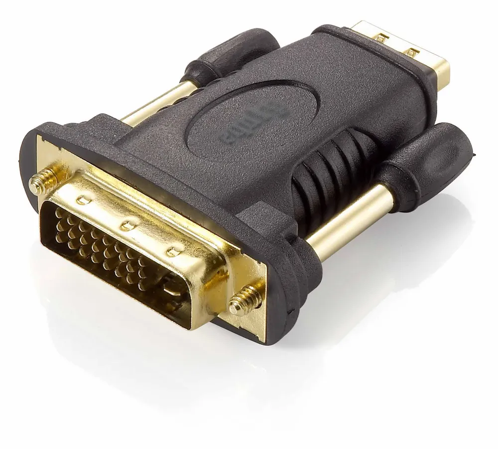 Ausgestattet mit einem DVI-D-Stecker auf HDMI-Buchse