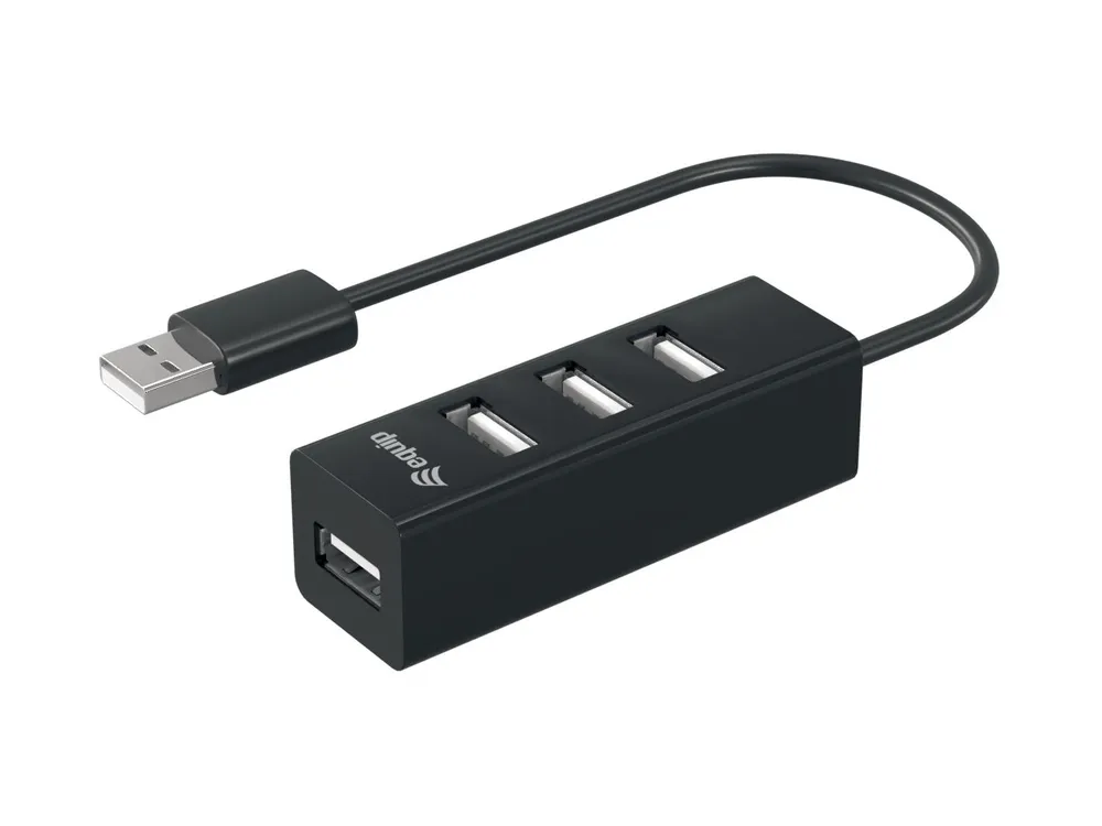 Hub Equip 4 Ports 480 Mbit/s Modell 128955 Plug and Play Schwarz
