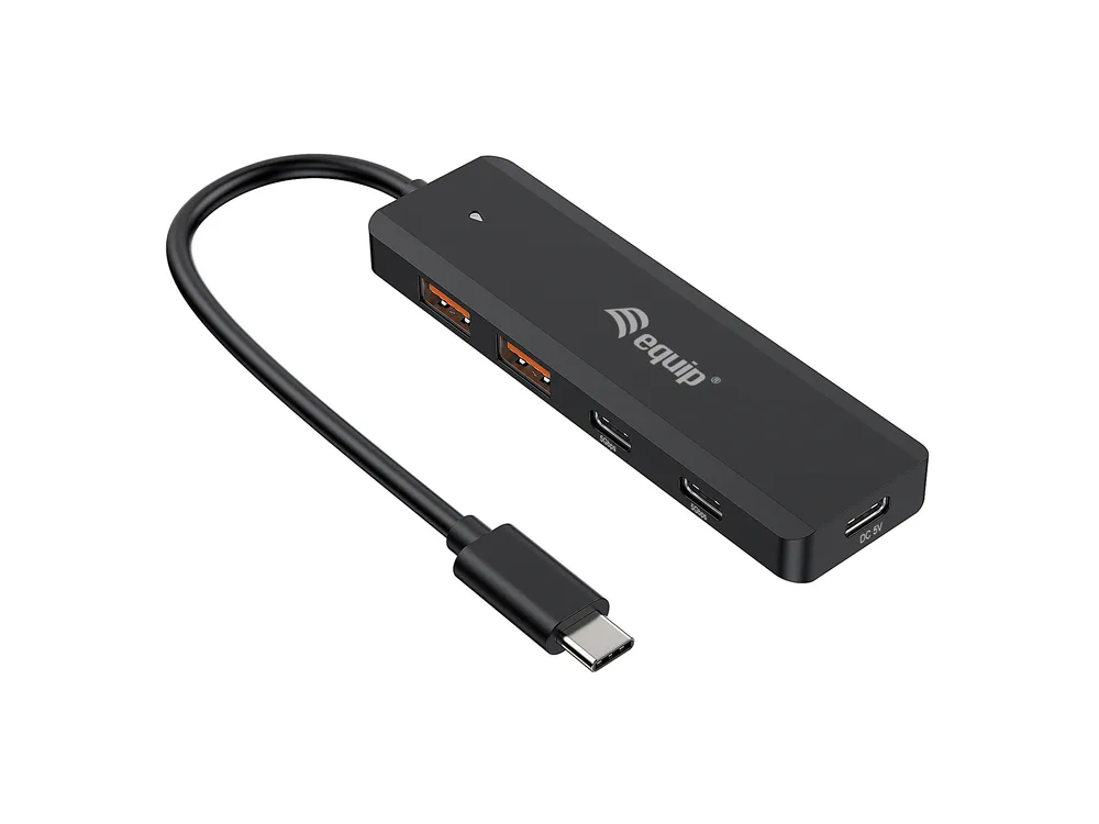 Hub Equip 4 Ports USB 3.2 Gen 2 10 Gbps Modell 128966 kompakt schwarz