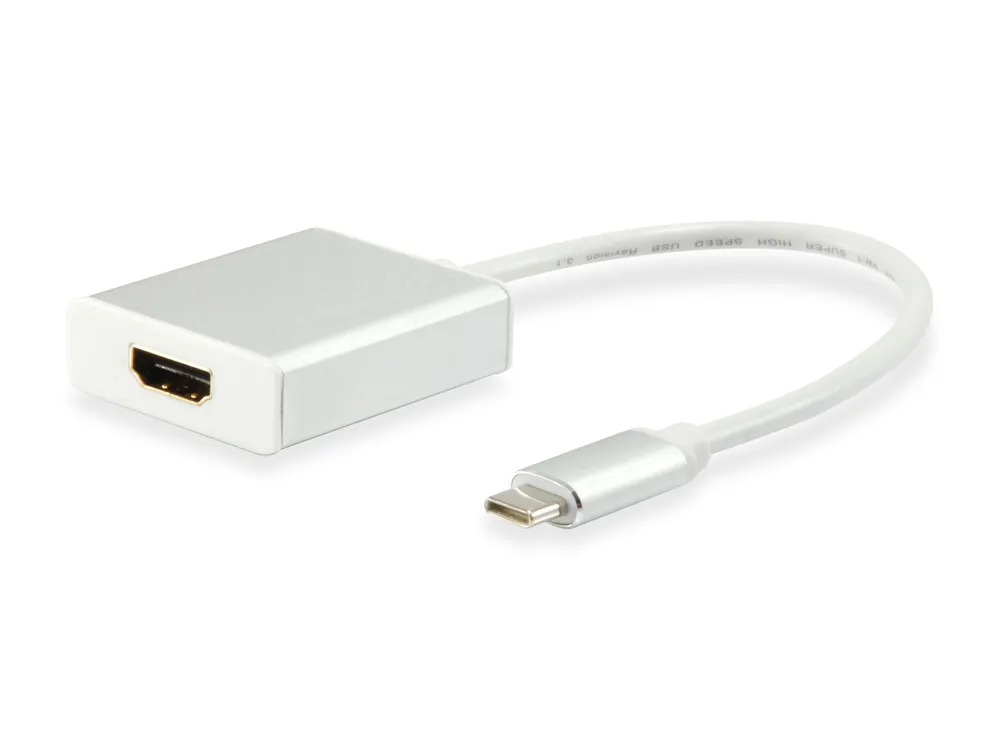 Equip USB-Typ-C-Stecker auf HDMI-Buchse, 15 cm, Silber