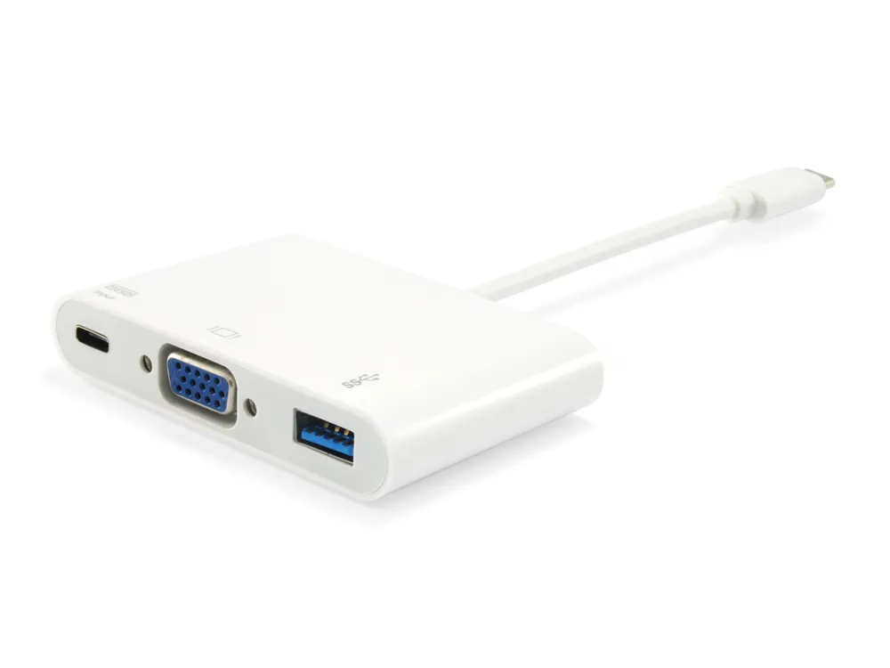 Adapter Equip 133433 USB-C auf VGA 15cm Weiß Power Delivery