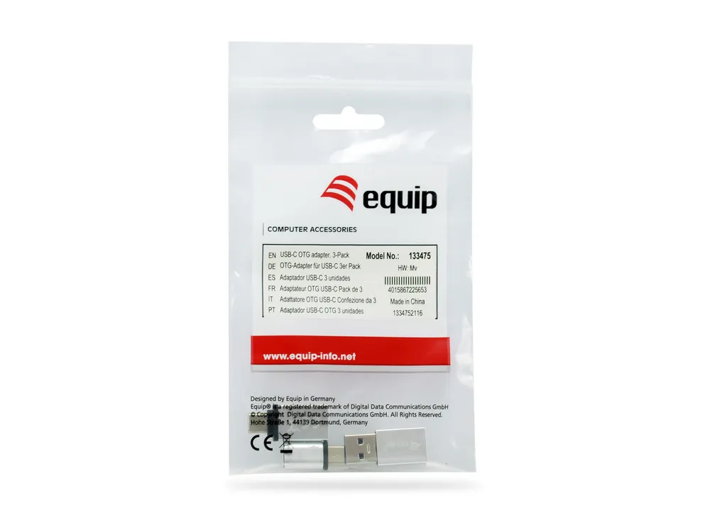 Equip 133475 Kabeladapter USB C, USB C, USB A USB A, Micro-USB, USB C Silber