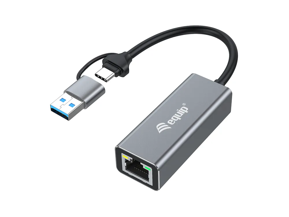 Netzwerkadapter Equip 133495 USB-C + USB-A 2,5 Gbit/s Ethernet Netzwerkadapter Equip 133495 USB-C + USB-A 2,5 Gbit/s Ethernet