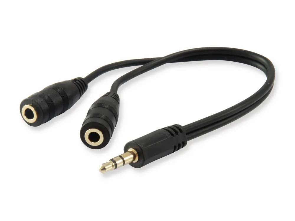 Audio-Splitter EQUIP 2x3.5mm auf 3.5mm Schwarz