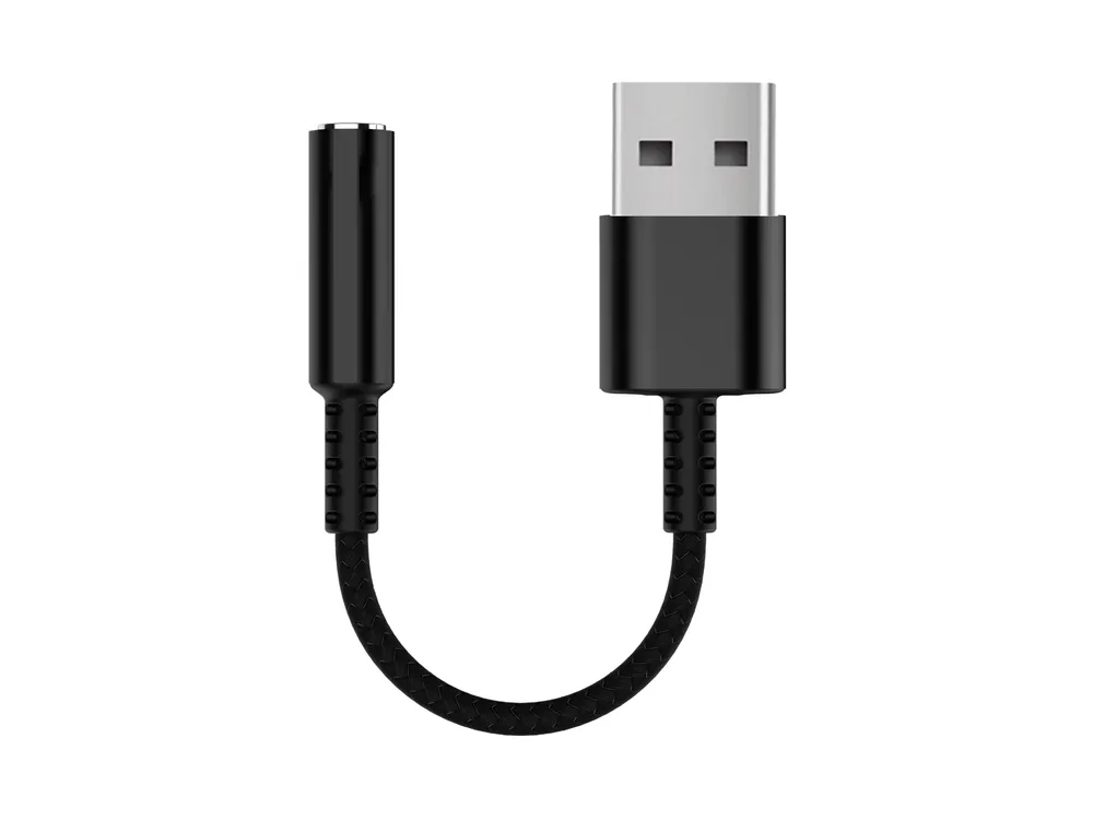 Audiokabel equip 147945 USB-A auf 3,5 mm Klinke Stereo 0,15 m Schwarz