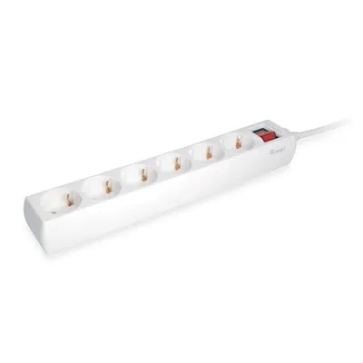 Steckdosenleiste Equip 245552 6 Steckplätze mit Schalter weiß 1,5 m