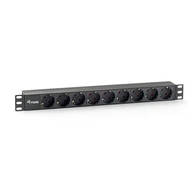 Equip 333282 Stromverteilereinheit (PDU) 9 AC-Ausgänge 1U Schwarz