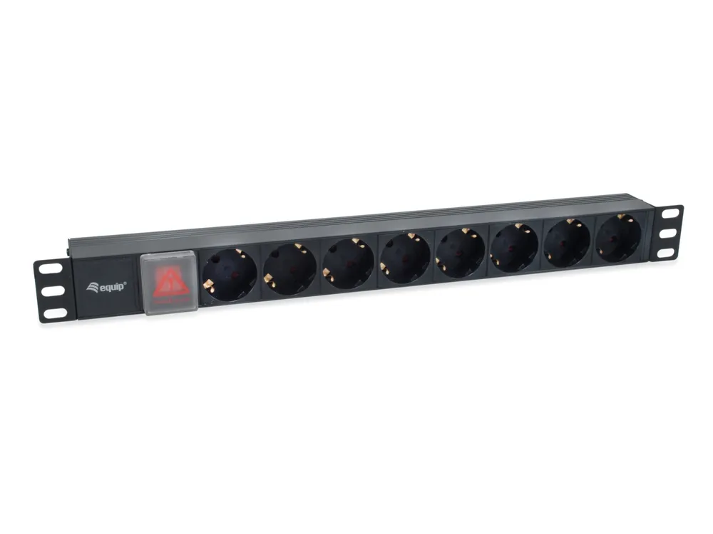 Equip 333286 Stromverteilereinheit (PDU) 8 AC-Ausgänge 1U Schwarz