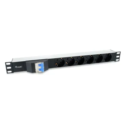 Steckdosenleiste Equip 333312 6 Steckplätze Basic 1U Aluminium Schwarz
