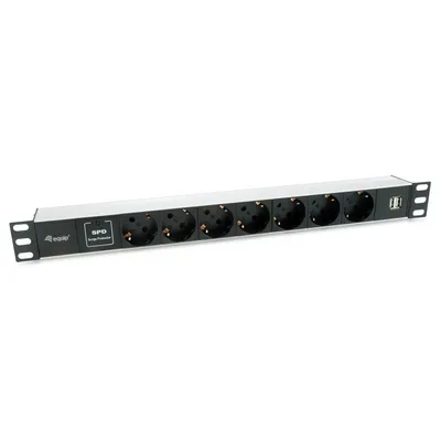 Equip 333315 Stromverteilereinheit (PDU) 7 AC-Ausgänge 1U Schwarz, Silber