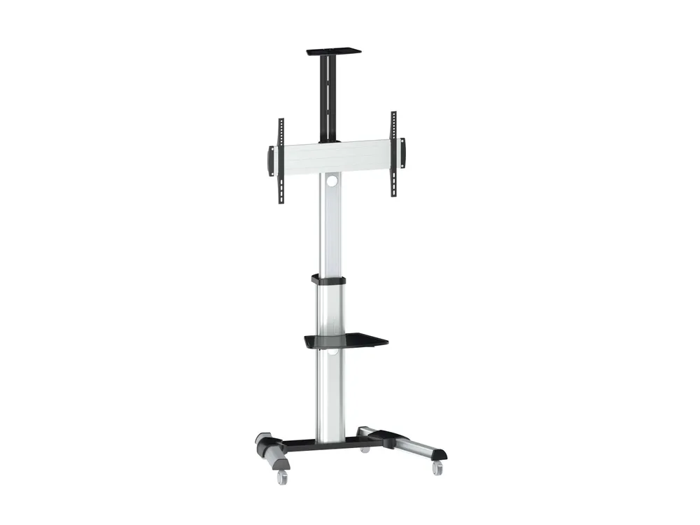 Rüsten Sie den Bodenständer mit Rädern für 37"-70" Aluminiumbildschirm Vesa 600x400, max. 50 kg aus