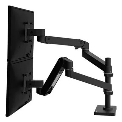 Monitorhalterung Ergotron LX Pro Series 45-690-292 Dual Arm Schwarz höhenverstellbar