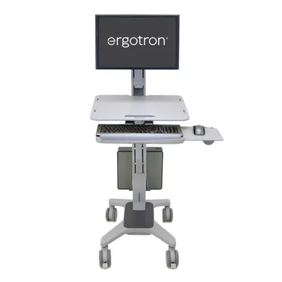 Ergotron WorkFit C-Mod, Single Display Sit-Stand Workstation Flachbildschirm-Tischhalterung 68,6 cm (27") Flur Grau